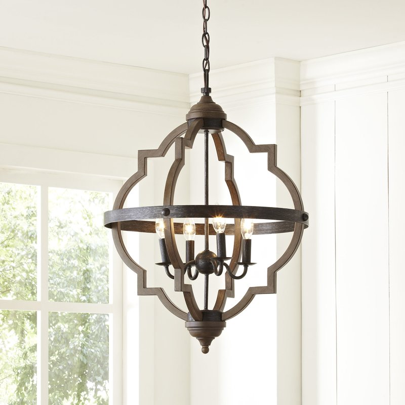 Bennington 4-Light Lantern Geometric Pendant