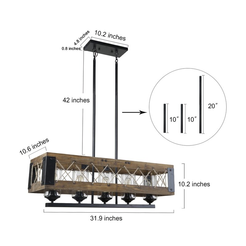 5-Light Kitchen Island Pendant